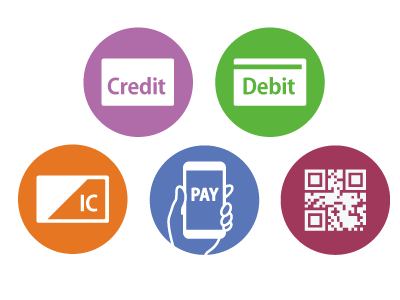 様々なキャッシュレス決済が利用可能