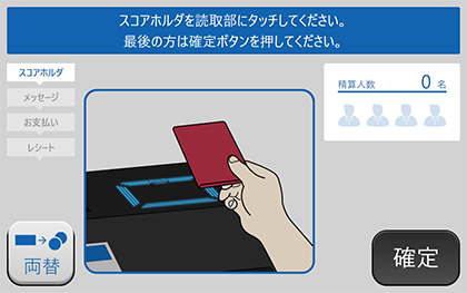 ゴルフ場向け自動精算機(KIOSK端末) 分かりやすい画面表示