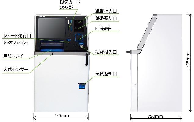 証明書自動発行機 ADC-3200外観図