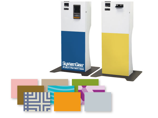 カラーシートで下部パネルのデザインカスタマイズ:ハウス電子マネーチャージ機 キオスク